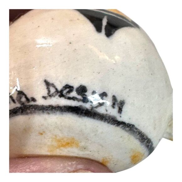 Vintage Acoma Pottery Miniature Canteen Mini With Hand-Painted Geometric Design - Picture 7 of 7